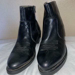 Durango Black Leather Side Zip Western Boot